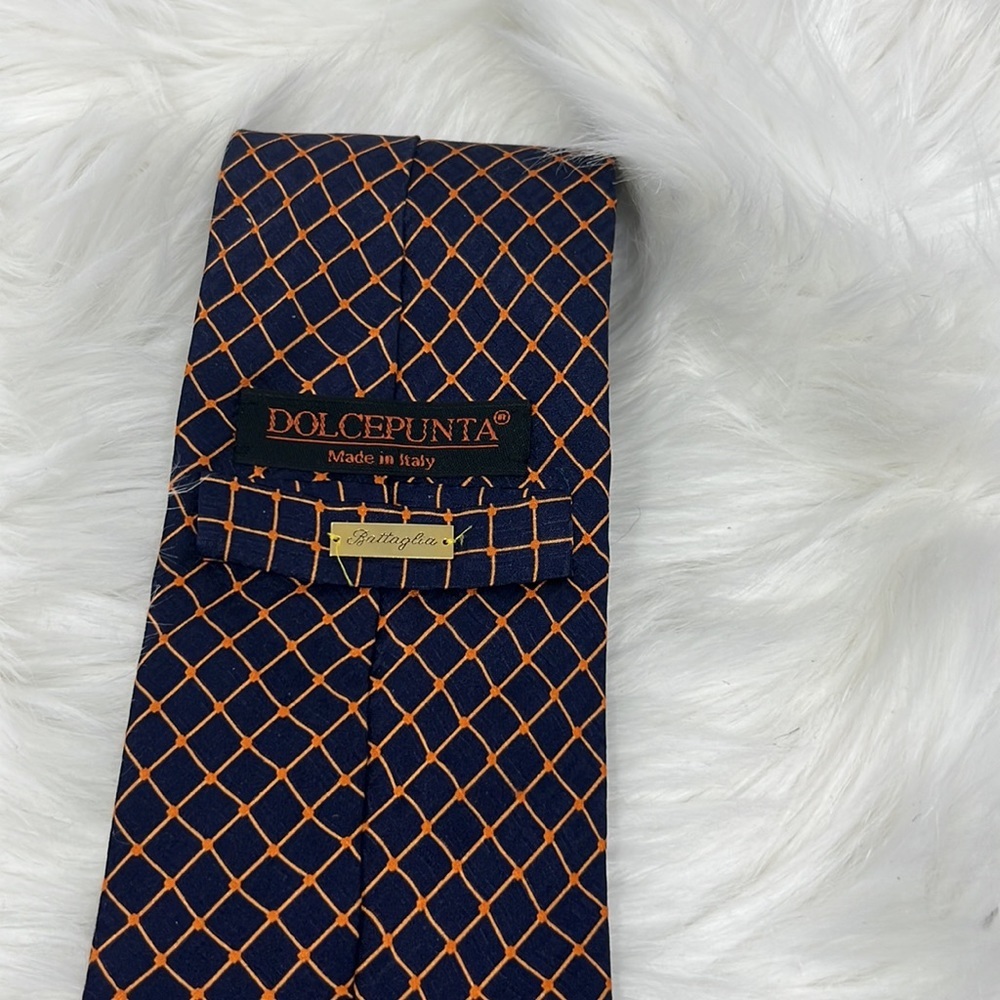 DOLCEPUNTA Battaglia Geometric Silk Tie Men’s 59” inches Made In Italy